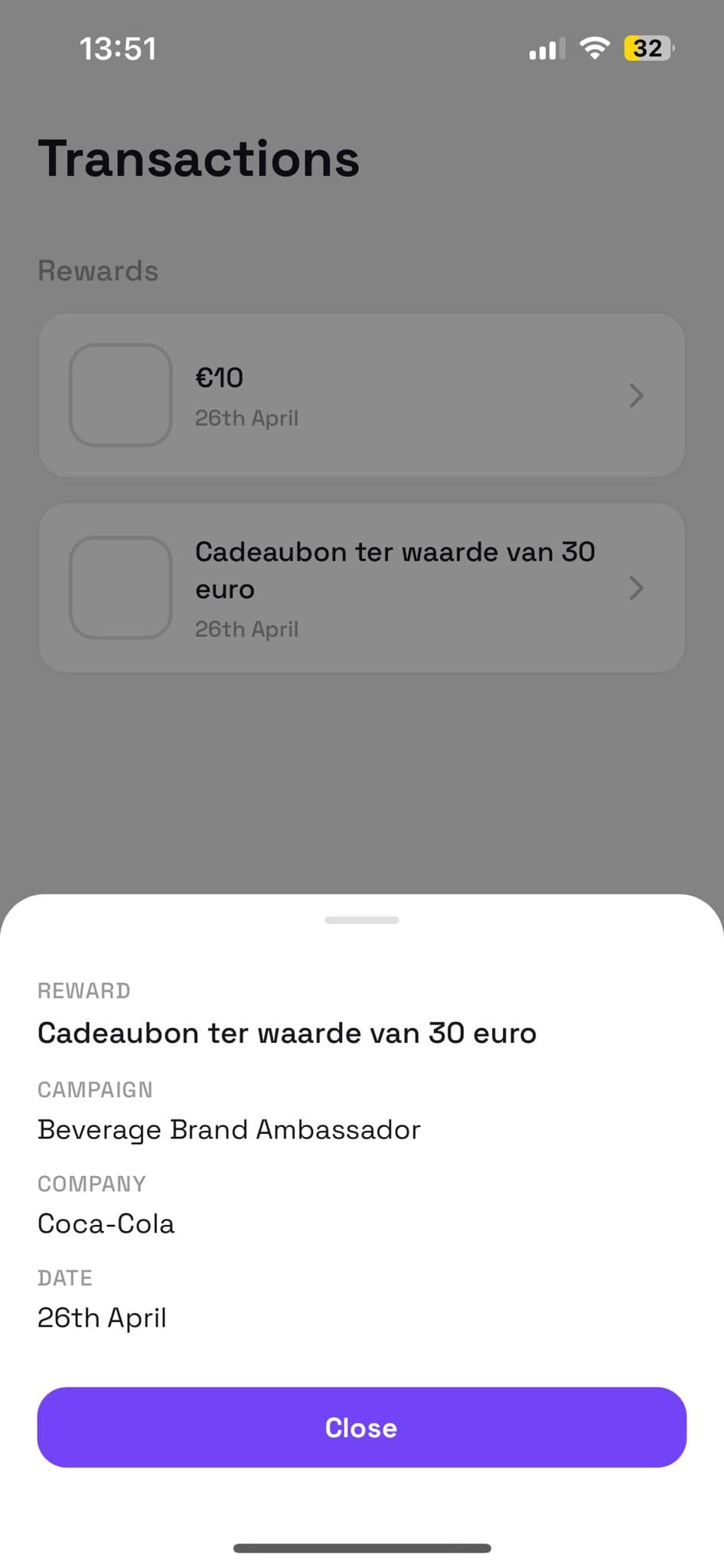 Fluii-app — Claim jouw reward